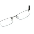 thumbnail image 6 of 2 PK Men's Blue Light Blocking Reading Glasses - Rectangular Metal Half-Frame - Spring Hinge Readers +2.00, 6 of 6