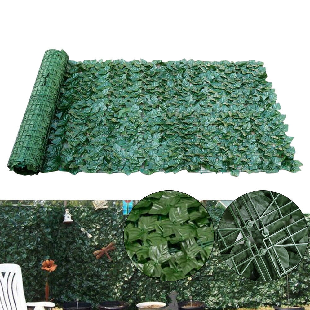 Artificial Faux Ivy Flexible Leaf Privacy Plastic Garden Fence, 50x300cm Green Garden Edging Border for Yard, Lawn, Vegetable Beds - Easy to Install, Weather-Resistant Decorative Fence