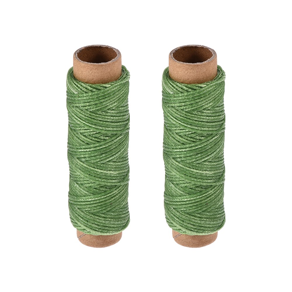 Uxcell 33 Yards 150D/1mm Leather Sewing Waxed Threads Lime Green 2 Pack