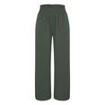 thumbnail image 5 of Outfmvch Flowy Pants for Women Wide Leg Linen Pants High Waisted Linen Pants Women Linen Palazzo Pants for Women Baggy Linen Wide Leg Beach Pants Women' S Culottes Flowy Lounge Trousers Green S-3XL, 5 of 5