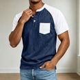 thumbnail image 5 of Dxzfnsa Men's Shirts Mens Short Sleeve Cotton T-Shirts Pocket Button Pullover Tops Lightweight Casual Solid Color Basic Tees, 5 of 5