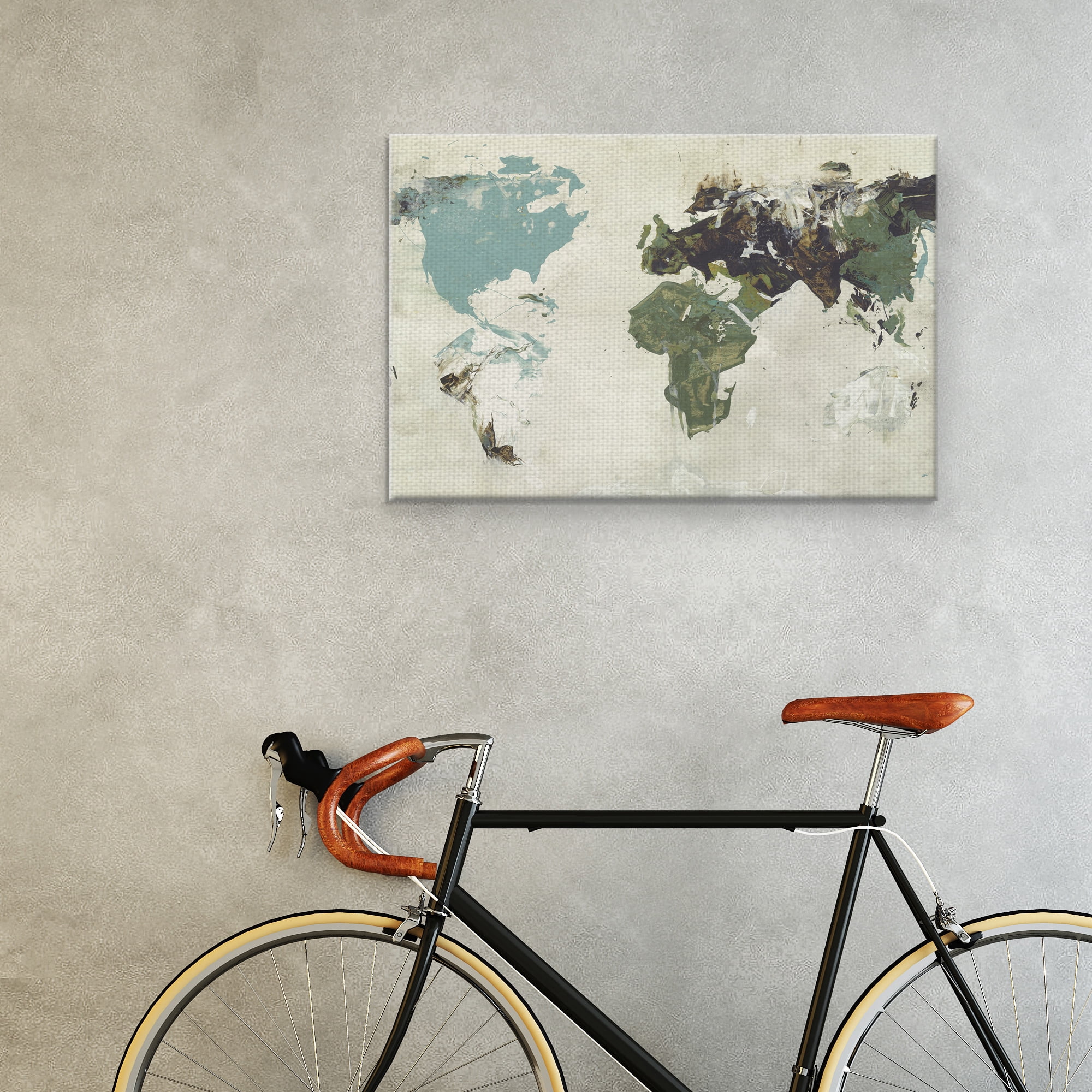 Masterpiece Art Gallery I See The World Map by Purple Moose Basics Canvas Art Print 24" x 36"