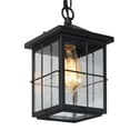 thumbnail image 6 of LNC Outdoor Hanging Lantern with Seeded Glass, 1-Light Black Pendant for Porch or Entry, 6 of 15
