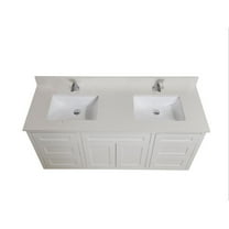 Altair Design 61 in. Stone effects Vanity Top in Milano White with White Sink