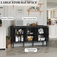 thumbnail image 3 of CBJCBJ 59" Mid-Century Storage Cabinet with Adjustable Shelves, Double-Layer Open Design for Living Room & Bedroom, Black, 3 of 10