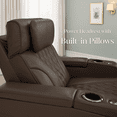thumbnail image 4 of Seatcraft Luminis LT Zero-Gravity HeatZero Italian Leather Home Theater Seating, Heat & Massage, Power Headrest, Power Recline, Row of 5 Sofa, Brown, 4 of 9