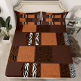 thumbnail image 2 of Castle Fairy Teens Zebra Print 3pcs Twin Sheet Sets,Geometric Plaid Twin Fitted Sheet,Lattice Patchwork Breathable Flat Sheet,Microfiber Bedroom Decor, 2 of 7