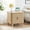 Natural, variant on AVZEAR 24" Large Round End Table with Charging Station, Farmhouse Fluted Sofa Side Table with Sliding Tambour Door & Storage, Mid-Century Wood Nightstand for Living Room, Bedroom, Green