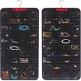 thumbnail image 3 of 80 Pockets Hanging Jewelry Organizer for women, Storage Bag for Earrings Necklace Bracelet Ring accessory display holder, Black, 3 of 7