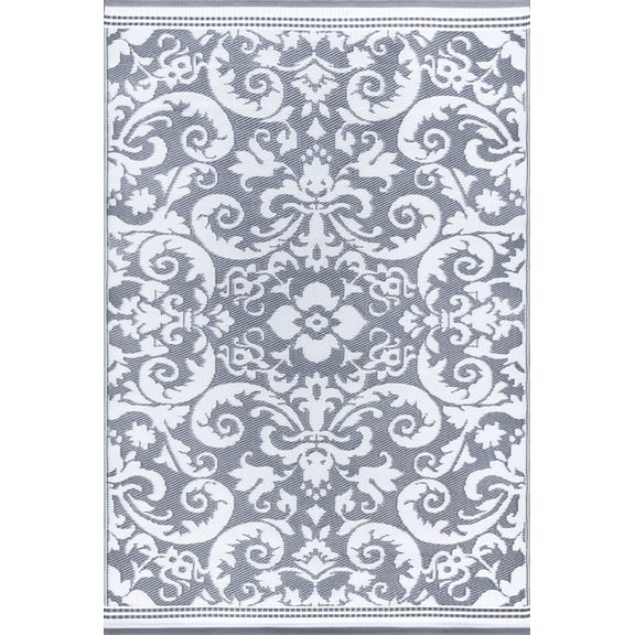 Tayse Sunset Area Rug SUN1603 Transitional Gray Curls Bulbs 3' 9" x 5' 11" Rectangle