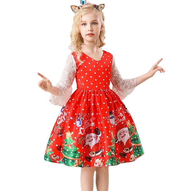 Girl Christmas Dress Christmas Children's Dress Red Christmas Party