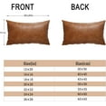 26x26 inch Faux Leather Throw Pillow Covers, Set of 2 Brown large Thick