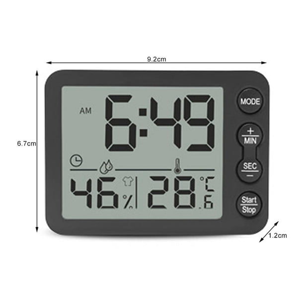 Termómetro De Interior Higrómetro Con Reloj Despertador Temporizador De Cuenta Regresiva Electrónico Medidor De Humedad De Temperatura Multifuncional Digital Para Hogar Dormitorio Cocina Oficina seitruly HA023466-00