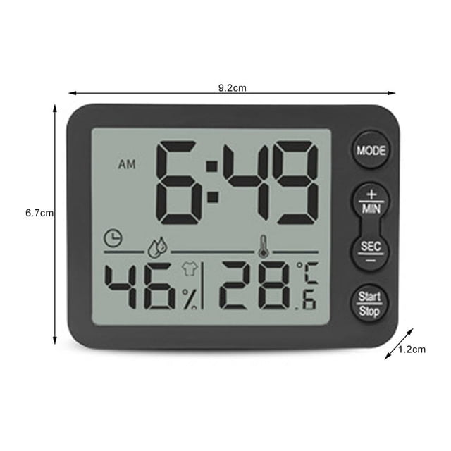 Termómetro De Interior Higrómetro Con Reloj Despertador Temporizador De Cuenta Regresiva Electrónico Medidor De Humedad De Temperatura Multifuncional Digital Para Hogar Dormitorio Cocina Oficina Scienceny HA023466-00