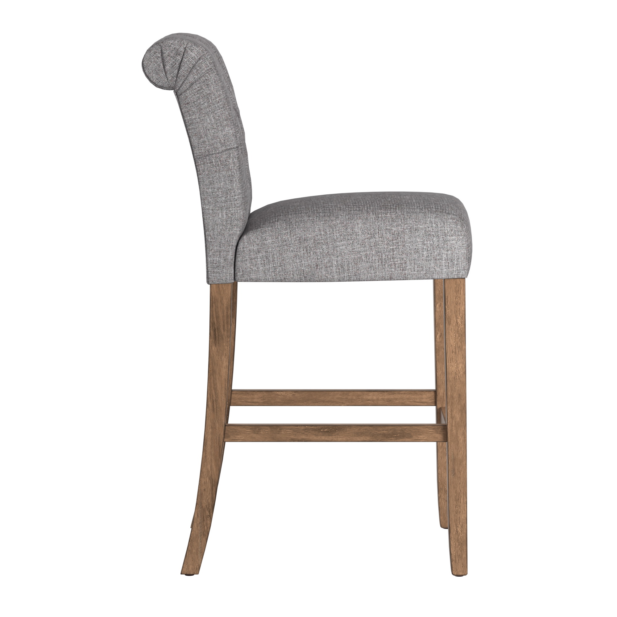 Weston Home Santine Tufted Rolled Back Bar Stools, Gray (Set of 2)