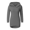 thumbnail image 4 of Telankuip Women's Fashionable Long Sleeve Hoodies Pullovers Loose Fit Fluffy Fuzzy Winter Warm Going out Hooded Tops 2025 Casual Solid Color Simple Comfor Sweatshirts Dark Gray XL, 4 of 7