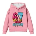 thumbnail image 3 of 67 Six Seven Letter Sweatshirts For Kids Hoodies Sweatshirts Casual Boys Graphic Print Hooded Sweatshirt Long Sleeve Pullover Fleece Jacket With Front Pocket Pink 140(11-12 Years), 3 of 7
