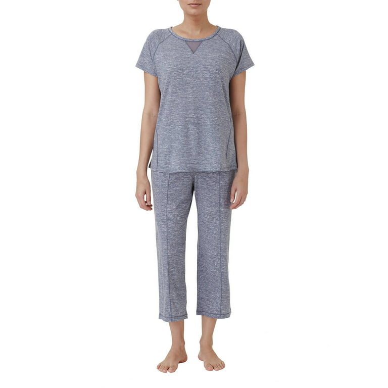 Cuddl Duds Velour Pajama Lounge Set Banded Top Pants Cozy Soft
