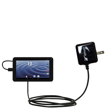 Gomadic Intelligent Compact AC Home Wall Charger suitable for the RCA RCT6272W23 - High output power with a convenient, foldable plug design - Uses Ti