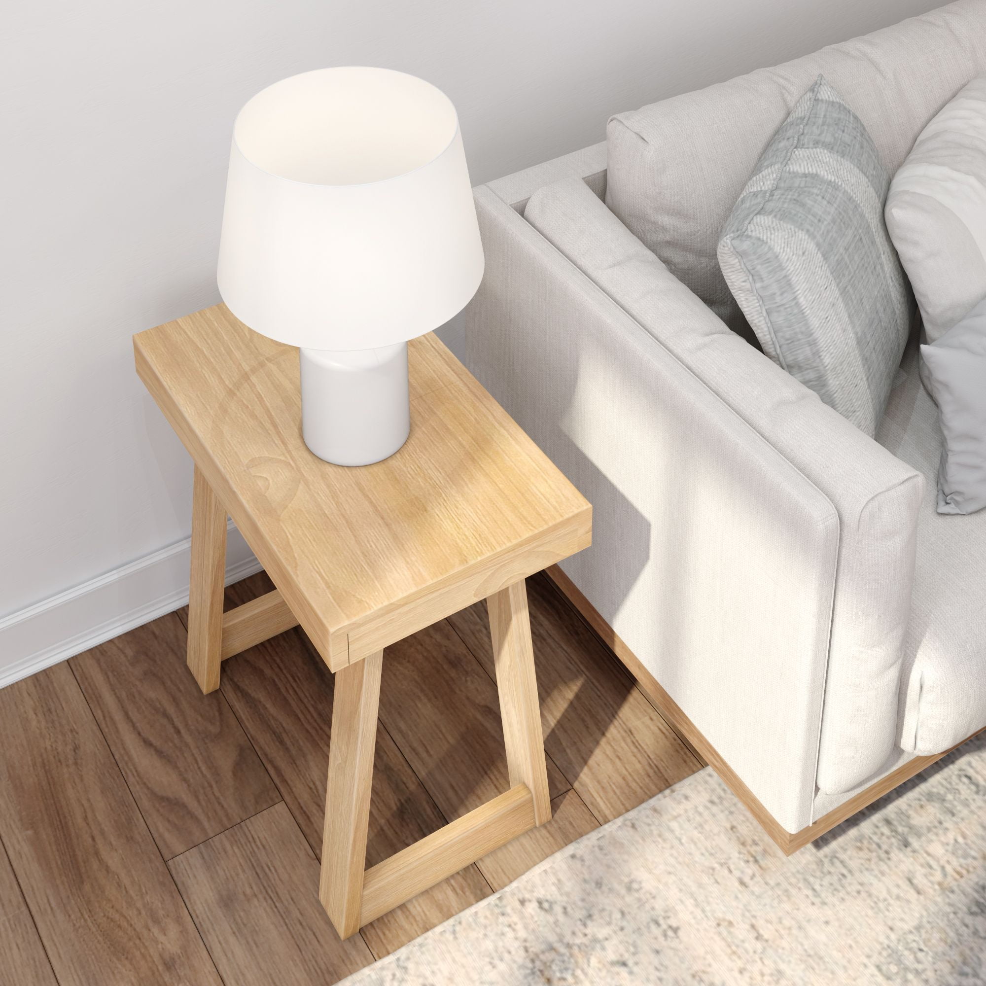 Plank+Beam Solid Wood Classic Rectangular Side Table, 25" Sofa Table for Living Room, End Table