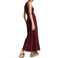 thumbnail image 2 of Women's Summer Sleeveless Extra Contrast Stitch Ribbed Knit Long Dresses, 2 of 6