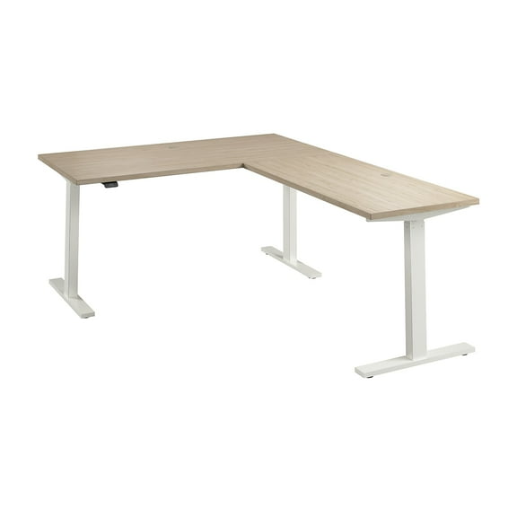 Move 60 Series 60W L Shaped Standing Desk in Natural Elm - Engineered Wood
