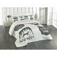 thumbnail image 2 of Ambesonne Saying Quilted Coverlet 3 Pcs, Stay Wild and Wander, Queen Size, Grey, 2 of 4