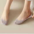 thumbnail image 5 of WMTBSRSW No Show Socks for Women Solid Non Slip Nylon Cotton Footies Invisible Silky Low Liner Socks for Loafers Flats 1 Pairs, 5 of 5