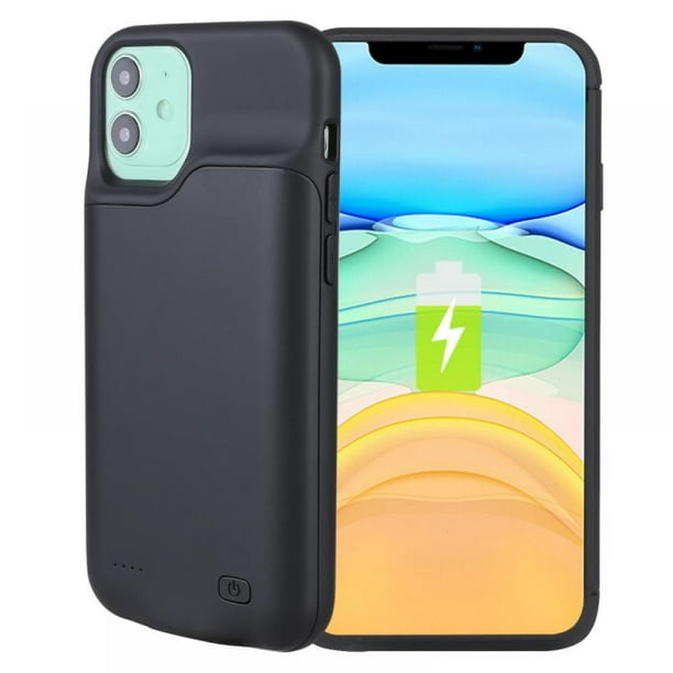 Iphone 12 Mini Battery Case 6000mah Rechargeable Portable Charging Case Power Bank Extended Battery Pack Charger Cover 5 4 Inch Black Walmart Com Walmart Com