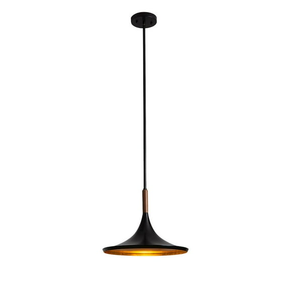 NOVA OF CALIFORNIA Lodi Pendant Light Small - Matte Black, Walnut