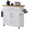 thumbnail image 1 of Pemberly Row Îlot de Cuisine avec Porte-Épices, Blanc, 1 of 8