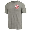thumbnail image 2 of Men's Gray Atlanta Hawks Primary Logo Left Chest Distressed Tri-Blend T-Shirt, 2 of 3