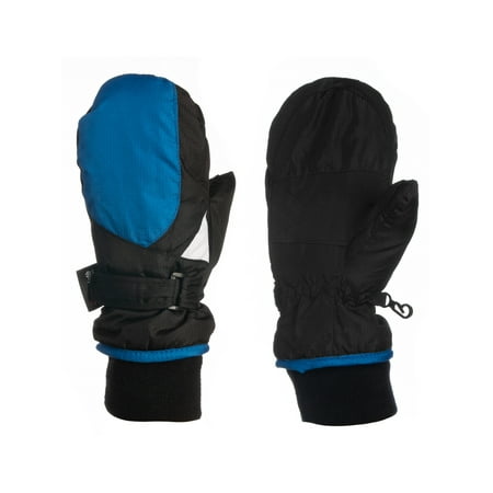 Statements 3M Thinsulate Boy’s Winter Fleece Lined Ski Mittens Black Cold Weather Winter Warm Waterproof Toddler Little Big Boys