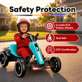 thumbnail image 6 of 12V Electric Go Kart for Kids Ages 3-6, Foldable Power Ride-On Pedal Toy with Adjustable Seat, Music & Flashing LED Lights, Light Blue, 6 of 8