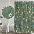 thumbnail image 5 of Green Botanical Shower Curtain, Waterproof Shower Curtains for Bathroom, Spring Floral Summer Lemon Birds Washable Fabric Bathtub Curtain Set Bath Decor with 12 Hooks 72"x78", 5 of 8