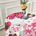 thumbnail image 6 of SKYSONIC Valentine's Day Pattern Round Tablecloth 60inch with Lace Indoor Wrinkle Free, Hearts Floral Spring Circular Table Cover Washable Farmhouse Tabletop for Kitchen Dining Decor, 6 of 7