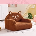 thumbnail image 6 of Ktaxon Kids Sofa, Bear Shaped Back Toddler Couch, No Assembly Boneless Children Chairs for Indoor Home Rest Corner Teddy Velvet Brown, 6 of 9