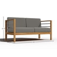thumbnail image 5 of Curated Maison Leon 3-Person Teak Outdoor Sofa with Charcoal Cushions, 5 of 8
