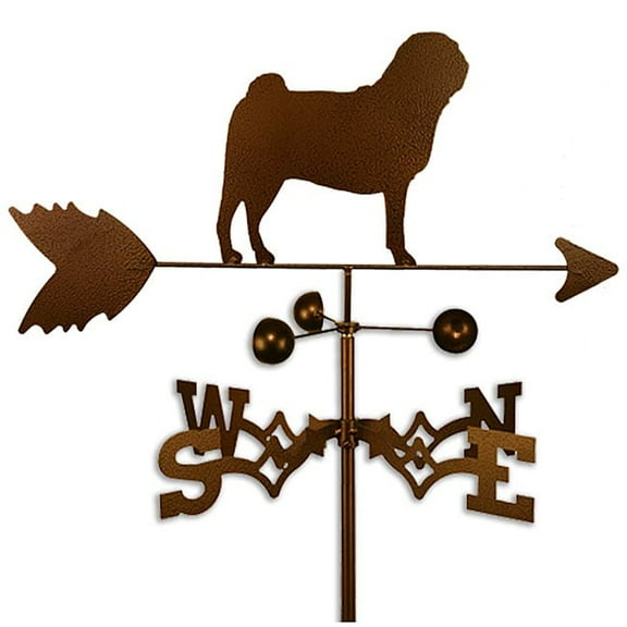 SWEN Products Inc Handmade Pug Dog Copper Weathervane