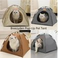 thumbnail image 2 of Breezyden Pet Tent, Breezyden Pop-Up Pet Tent, Portable Hideaway for Cats & Small Dogs, Waterproof, Breathable Mesh, Scratch-Resistant, Fully Washable with Mat (Brown,S (Fits Pets Under 8.8 Ibs)), 2 of 8