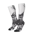 thumbnail image 2 of Bingfone Compression Socks for Women and Men Long Socks for Running Athletic Cycling Nurse-Monochrome Deer Floral, 2 of 8