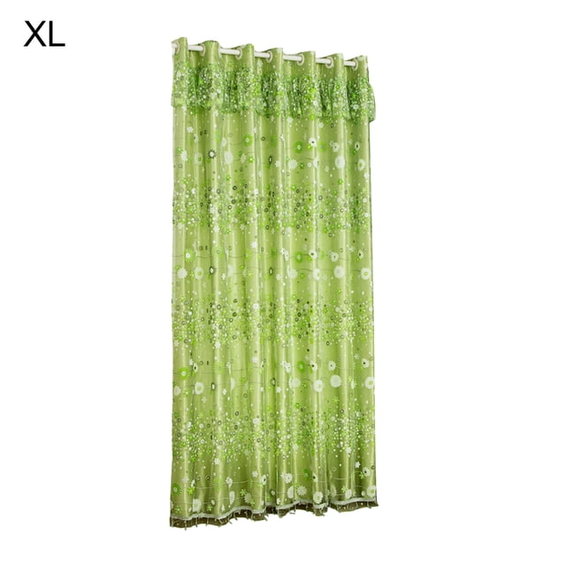 Opolski Accrocheur Rideau de Tulle Double Couche Polyester Fleur Imprimé Rideau Transparent Drapé pour Salon