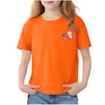 thumbnail image 3 of Piuwrlz Orange Short Shirts Sleeve Toddler Girls Graphic T-Shirts Crew Neck Pullover Orange Size 3-4 Years, 3 of 7