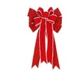 thumbnail image 2 of Christmas Decorations Red Christmas Bows Outdoor 18.9x11.02in Large Double Linen Christmas Tree Topper Bow Wreath Bow with Glitter Gold Edge Christmas Tree Decorations Holiday Party Home Decor, 2 of 6