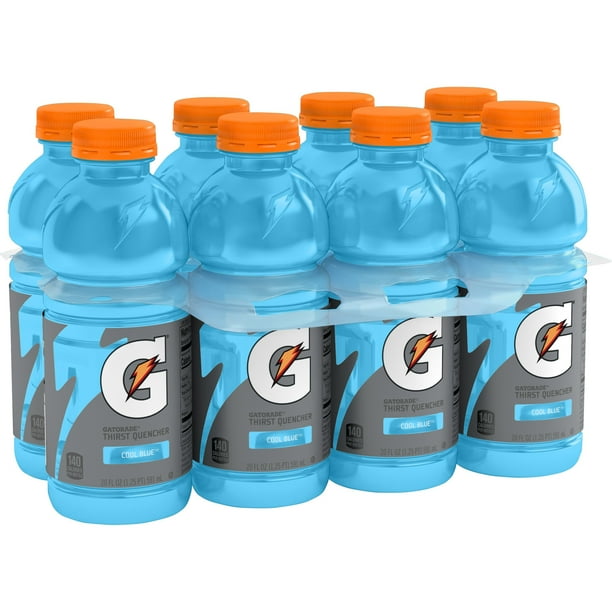 (8 Bottles) Gatorade Thirst Quencher Sports Drink, Cool Blue, 20 fl oz