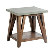 Alaterre Brookside 22"W Wood and Concrete-Coated Top Wood End Table