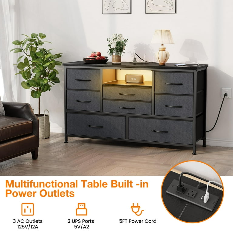 50 inch long dresser Benjara Kip 50 Inch 5 Drawer Modern Tall Dresser Chest, Dark Brown, Gold Handles