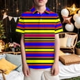 thumbnail image 2 of LRen Boys Polo Shirts Size 10-12 Button Down Shirt Striped Short Sleeve Pocket Shirts Boys Fashion Preppy Back To School Tees Shirts,Dark Purple,11-12 Years, 2 of 5