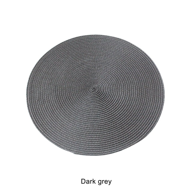 Becaristey Napperons pour Table à Manger Inodores Robustes et Durables Antidérapants Grand Application Napperons Ronds Gris Foncé 1ensemble