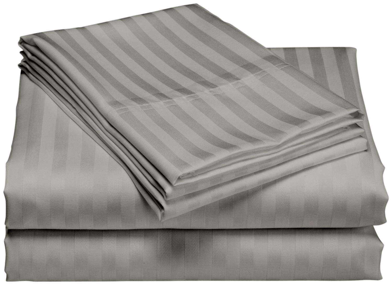 Select Bedding Set 1200 Thread Count Egyptian Cotton Gray Striped US Sizes 